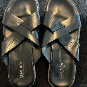 Kenneth Cole Reaction Black Crisscross Sandals